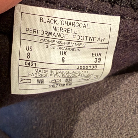 Merrell Black Charcoal Performance Footwear Sandals - Picture 10 of 11